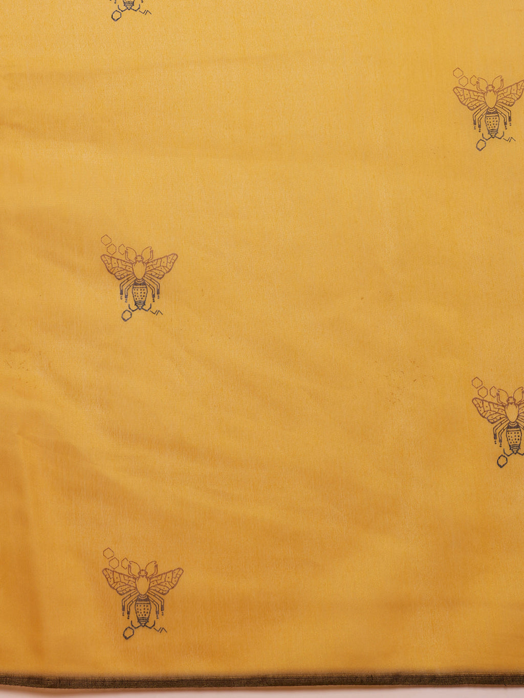 Hiral Fashion Yellow Chanderi Cotton Blend Animal Digital Print Saree | Grocsy