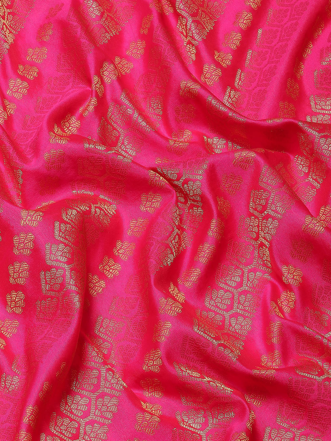 Hiral Fashion Pink Banarasi Silk Blend Abstract Woven Design Saree | Grocsy