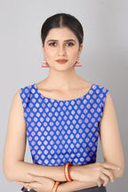 Red Silk Blend Woven Zari Design Abstract Saree with Unstitched Blouse - Hiral Fashion | Grocsy