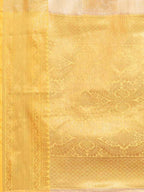 Beige Jute Silk Embellished Geomatric Saree with Unstitched Blouse - Hiral Fashion | Grocsy