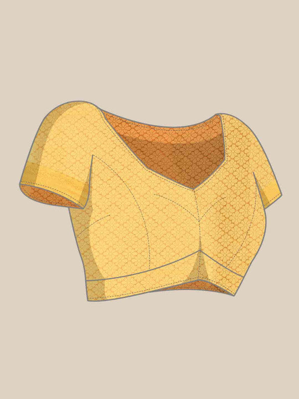 Beige Jute Silk Embellished Geomatric Saree with Unstitched Blouse - Hiral Fashion | Grocsy