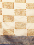 Beige Jute Silk Woven Zari Design Geomatric Saree with Unstitched Blouse - Hiral Fashion | Grocsy