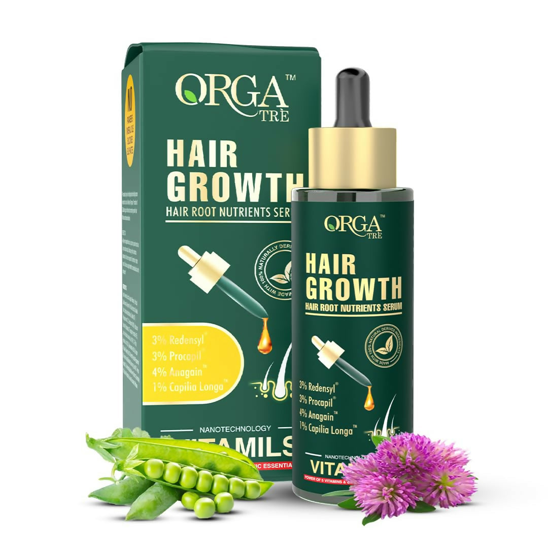 Orgatre Hair Growth Serum Powered with 3% Redensyl, 4% Anagain, 3% Procapil, 1% Capilia Longa and Rosemary Oil | Grocsy
