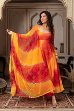 Teeya Creation Womens New Trending Festival Marriage Season Party Wear Look Yellow Gown Set | Grocsy