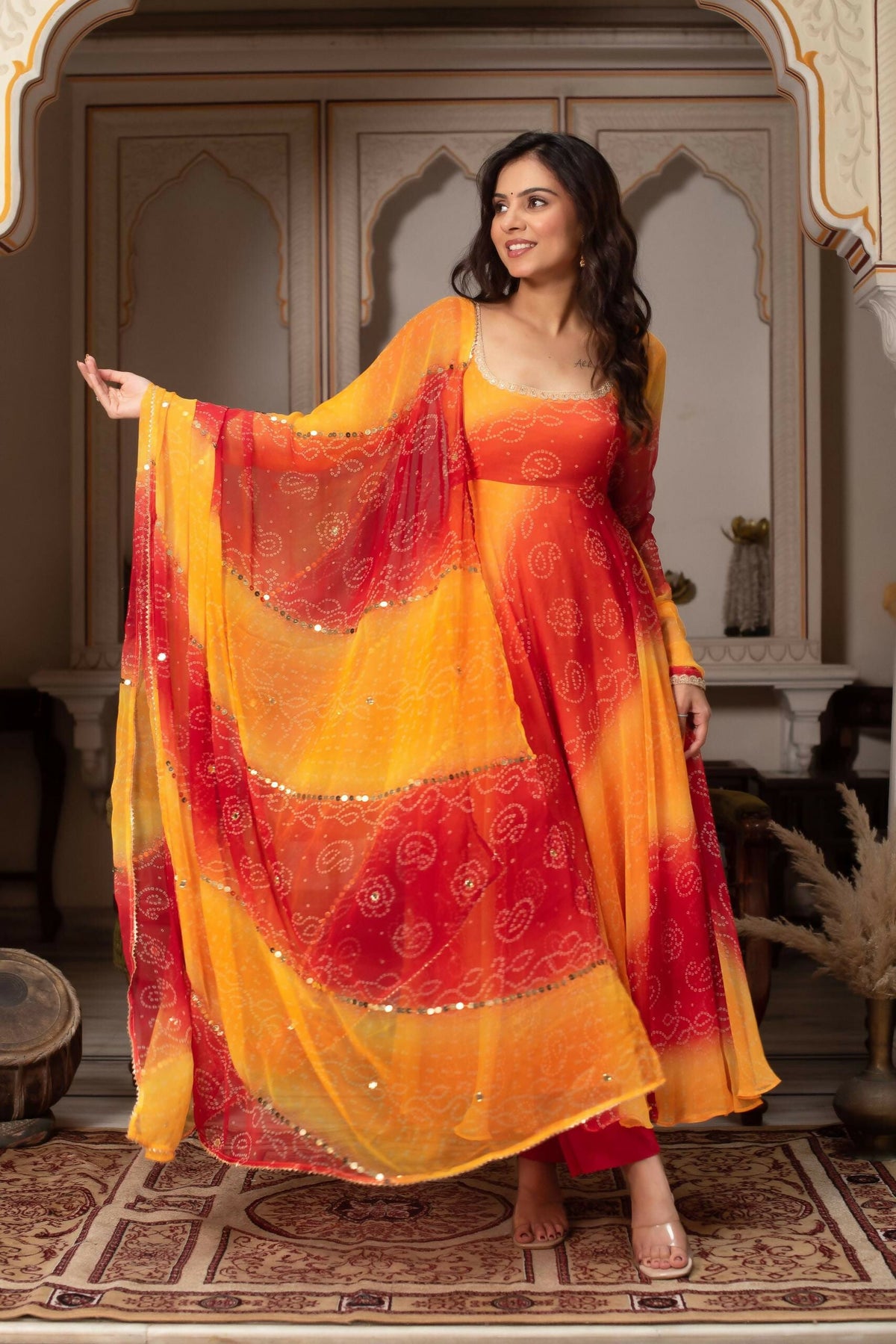 Teeya Creation Womens New Trending Festival Marriage Season Party Wear Look Yellow Gown Set | Grocsy