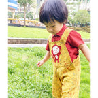 Mhyssa Yellow Dungaree With Round Neck Half Sleeves Maroon Shirt Set | Grocsy