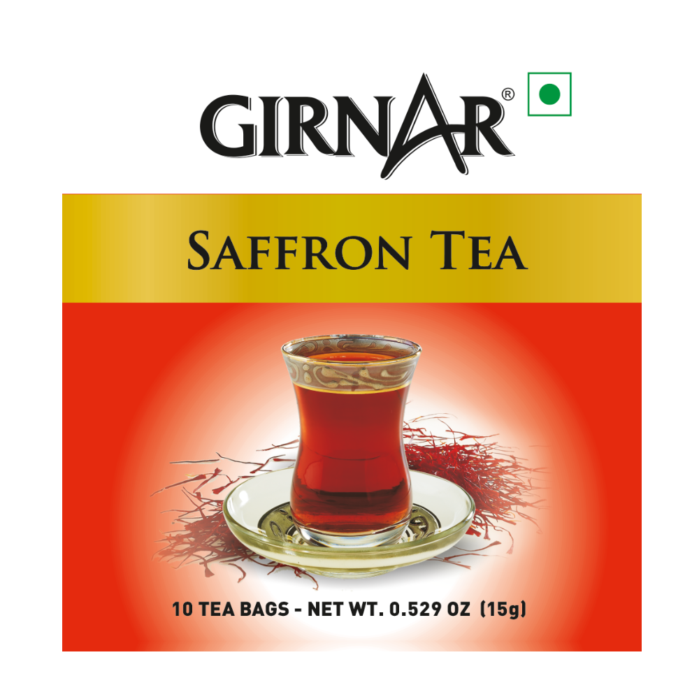 Girnar Black Tea Bags - Saffron | Grocsy
