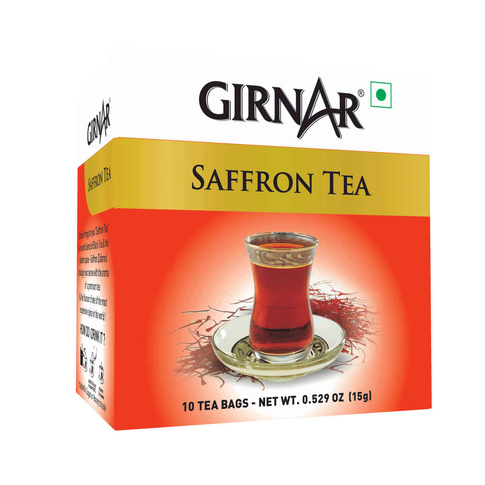 Girnar Black Tea Bags - Saffron | Grocsy