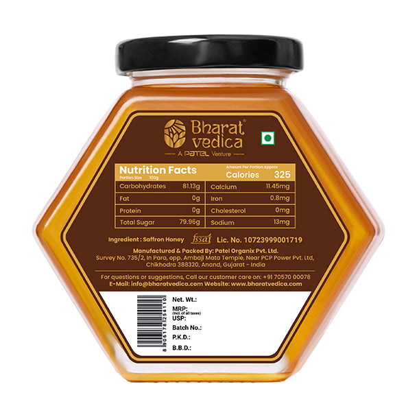 Bharat Vedica Saffron Honey - Kesar Honey / Kesar Shehad | Grocsy