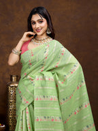 Vedant Vastram Jacquard Work Fancy Bollywood Saree - Pista | Grocsy