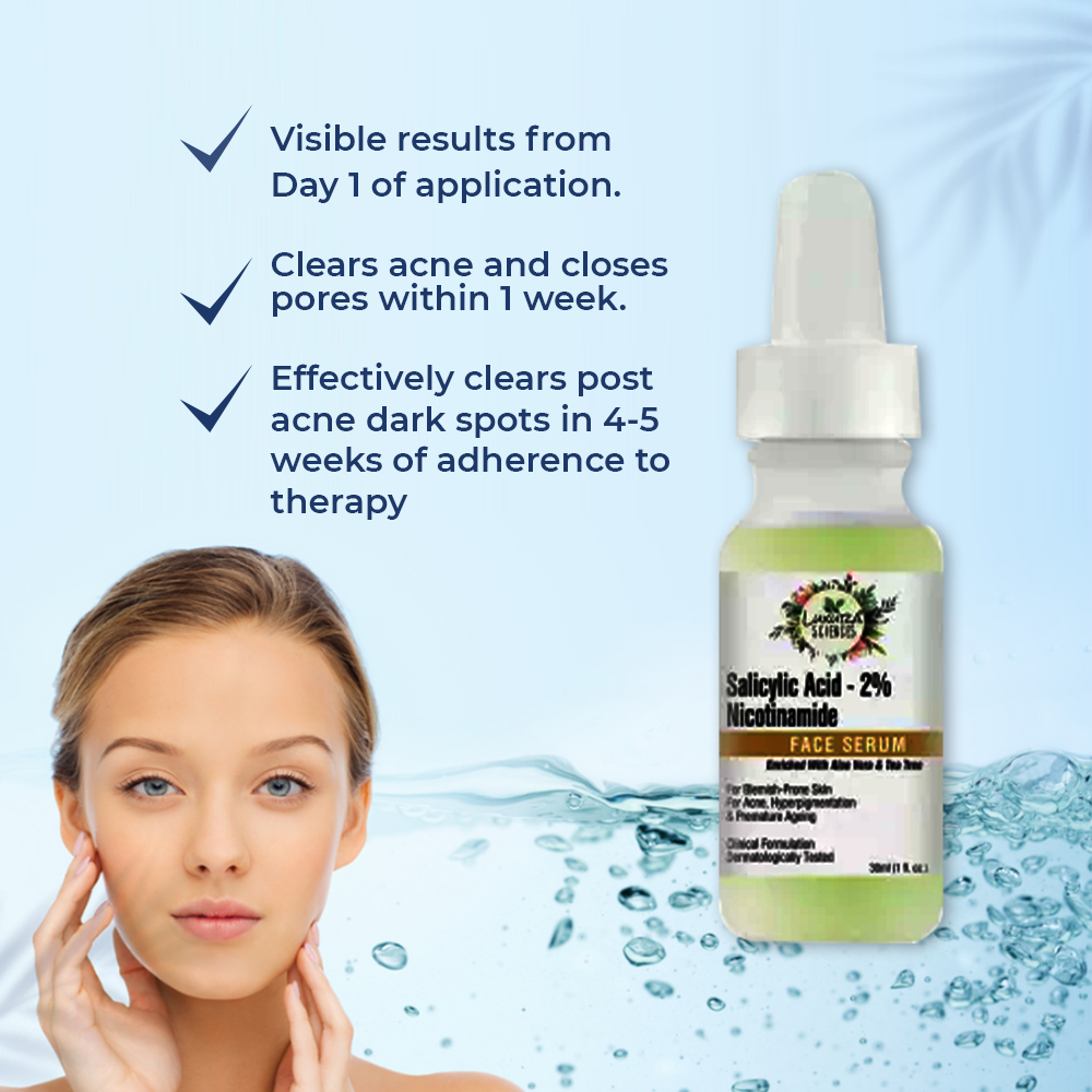 Luxura Sciences Salicylic Acid 2% Face Serum, Niacinamide Serum | Grocsy