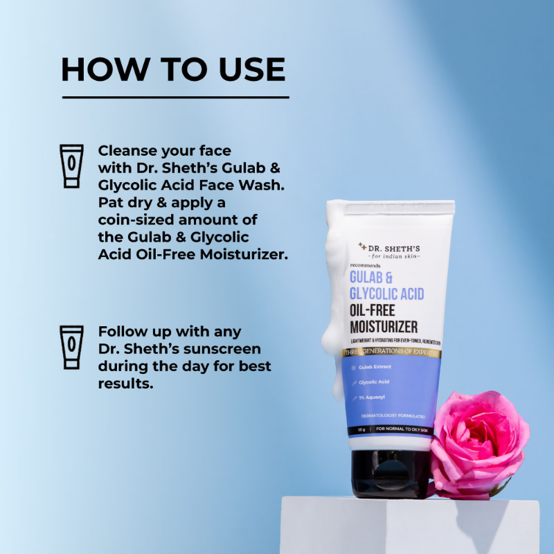 Dr. Sheth's Gulab & Glycolic Acid Oil-Free Moisturizer | Grocsy