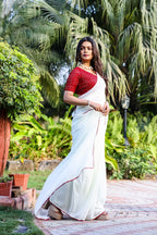 Teeya Creation Off White Color Georgette Fabric ready To Wear Saree | Grocsy