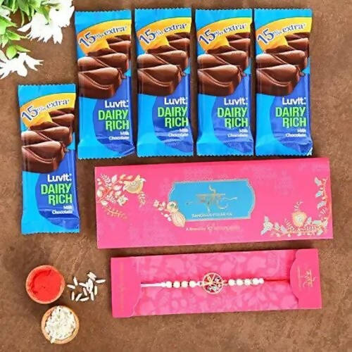 Evil Eye Rakhi & LuvIt Luscious Chocolates | Grocsy