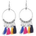 MS Fashion India Oxidized Silver Ring Earrings With Multi Color Silk Threads | Grocsy
