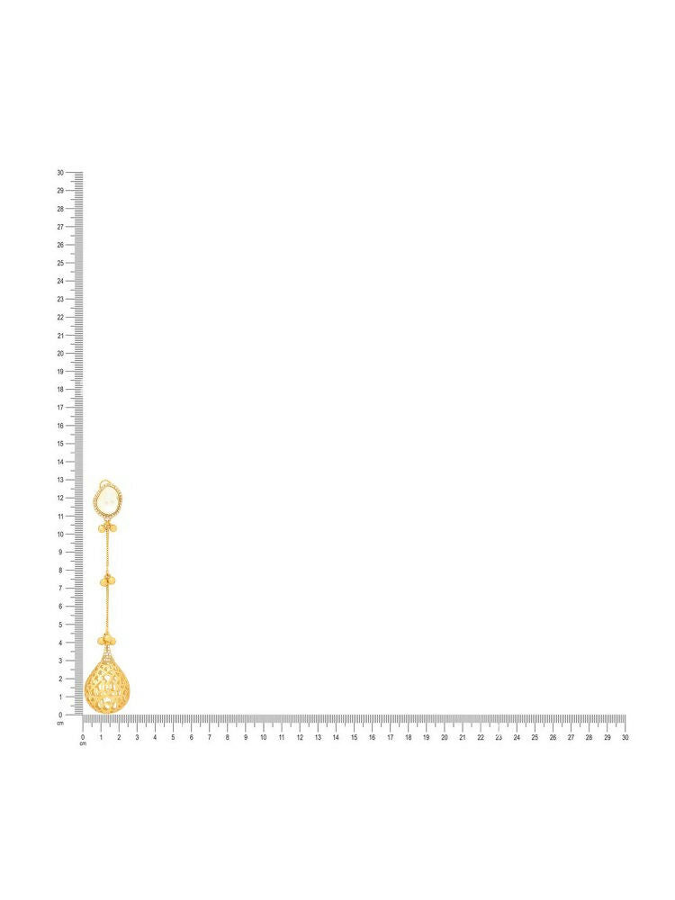 Glass Kundan Antique finish Long Earrings - Ruby Raang | Grocsy