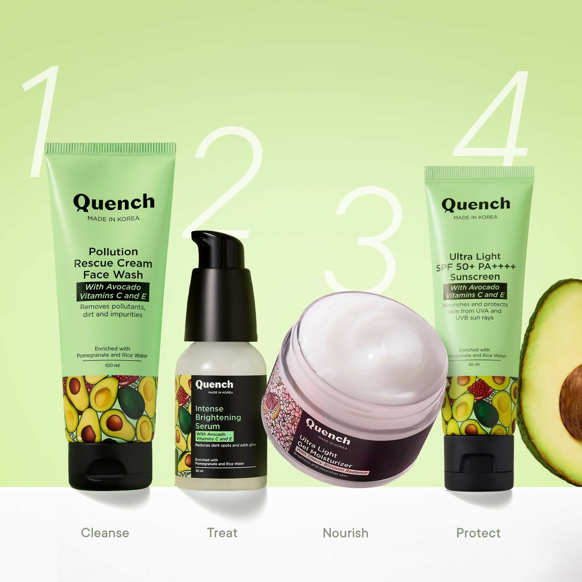 Quench Vitamin E Ultra Light SPF 50+ PA++++ Sunscreen for Glowing Skin - Korean Skincare | Grocsy