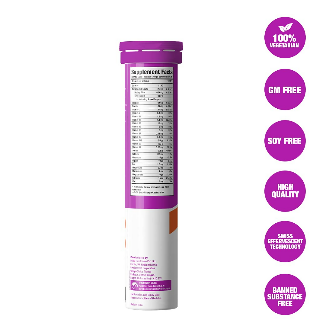 Fast&Up L-Carnitine Tartrate 1000Mg & Vitalize - Immunity Essential Multivitamin Effervescent Tablets | Grocsy