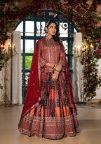 Women's Wedding Traditional Multi Dull Satin Lehenga Choli - Kaushlya | Grocsy