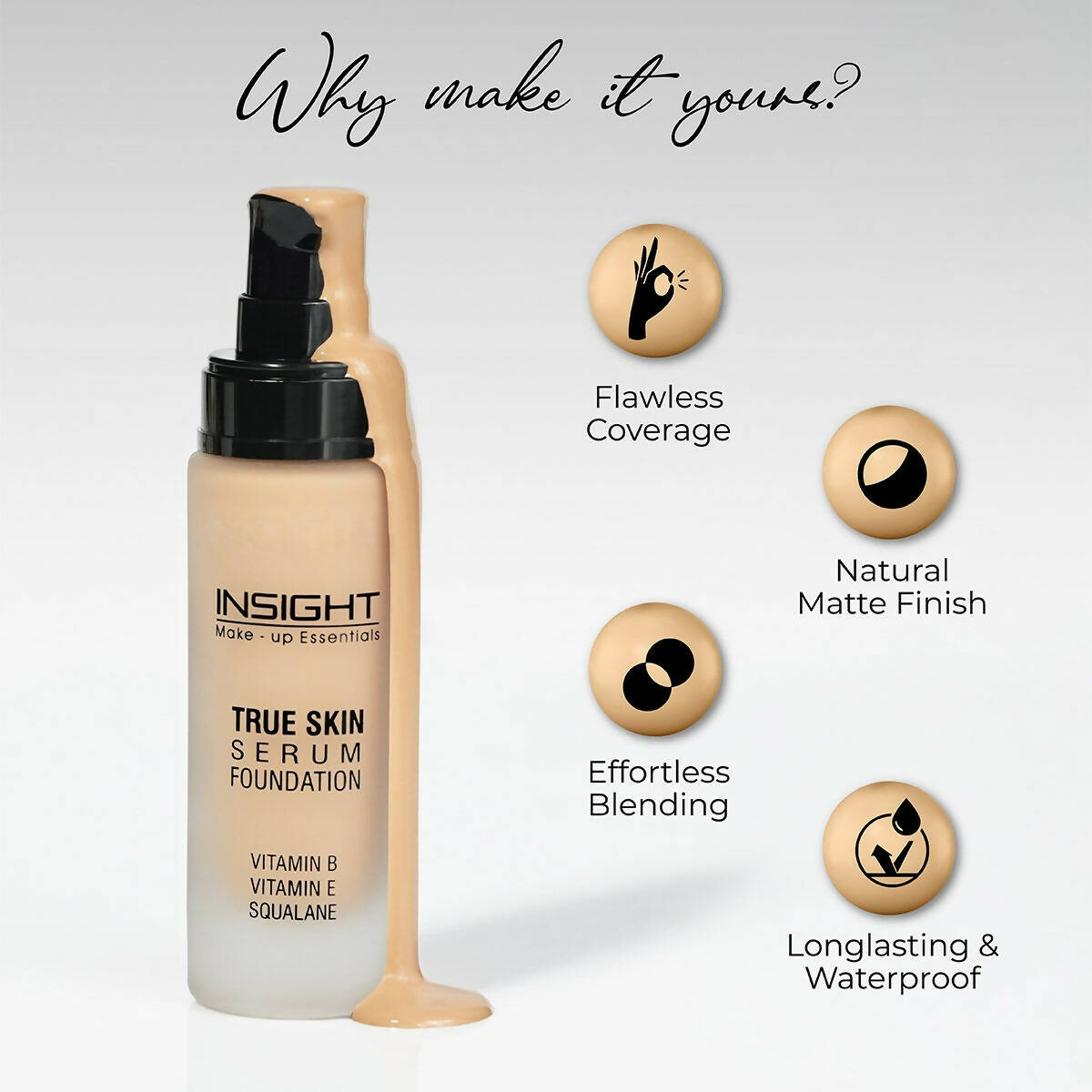 Insight Cosmetics True Skin Serum Foundation - MN16 | Grocsy