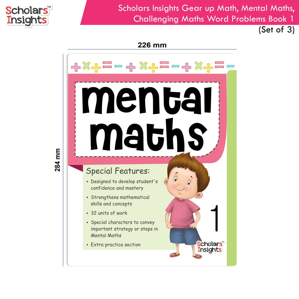 Scholars Insight Combo Set of Mathematics Workbooks For Grade 1| Set of 3| Problem Solving Book for Kids | Grocsy