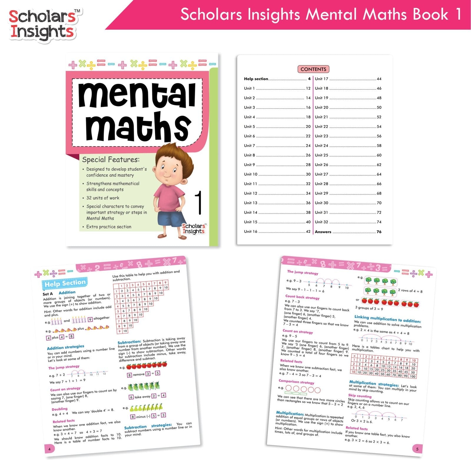 Scholars Insight Combo Set of Mathematics Workbooks For Grade 1| Set of 3| Problem Solving Book for Kids | Grocsy