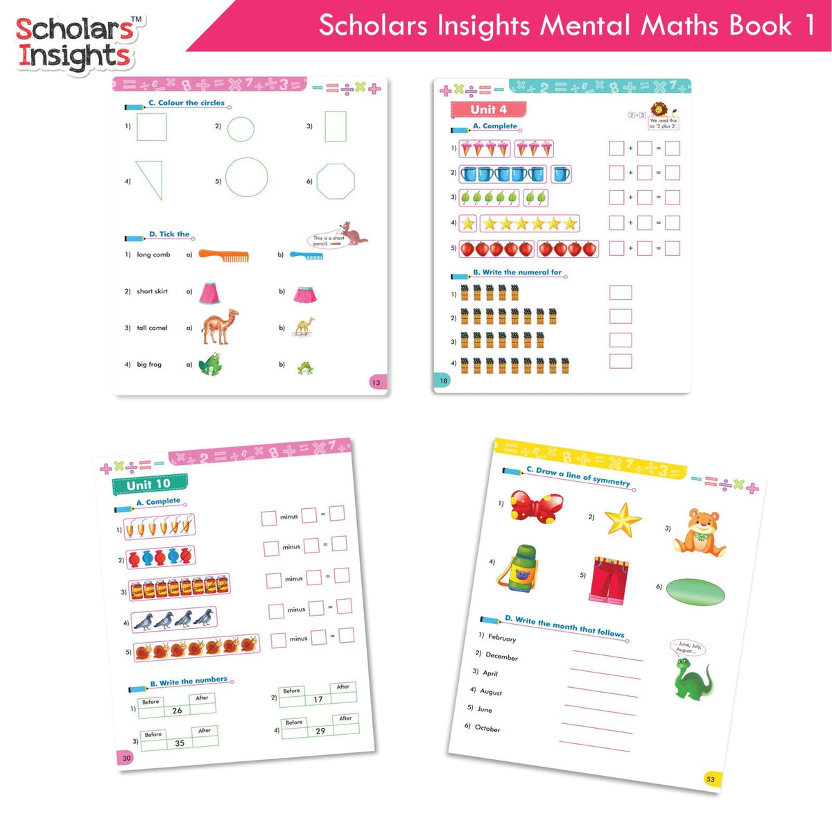 Scholars Insight Combo Set of Mathematics Workbooks For Grade 1| Set of 3| Problem Solving Book for Kids | Grocsy