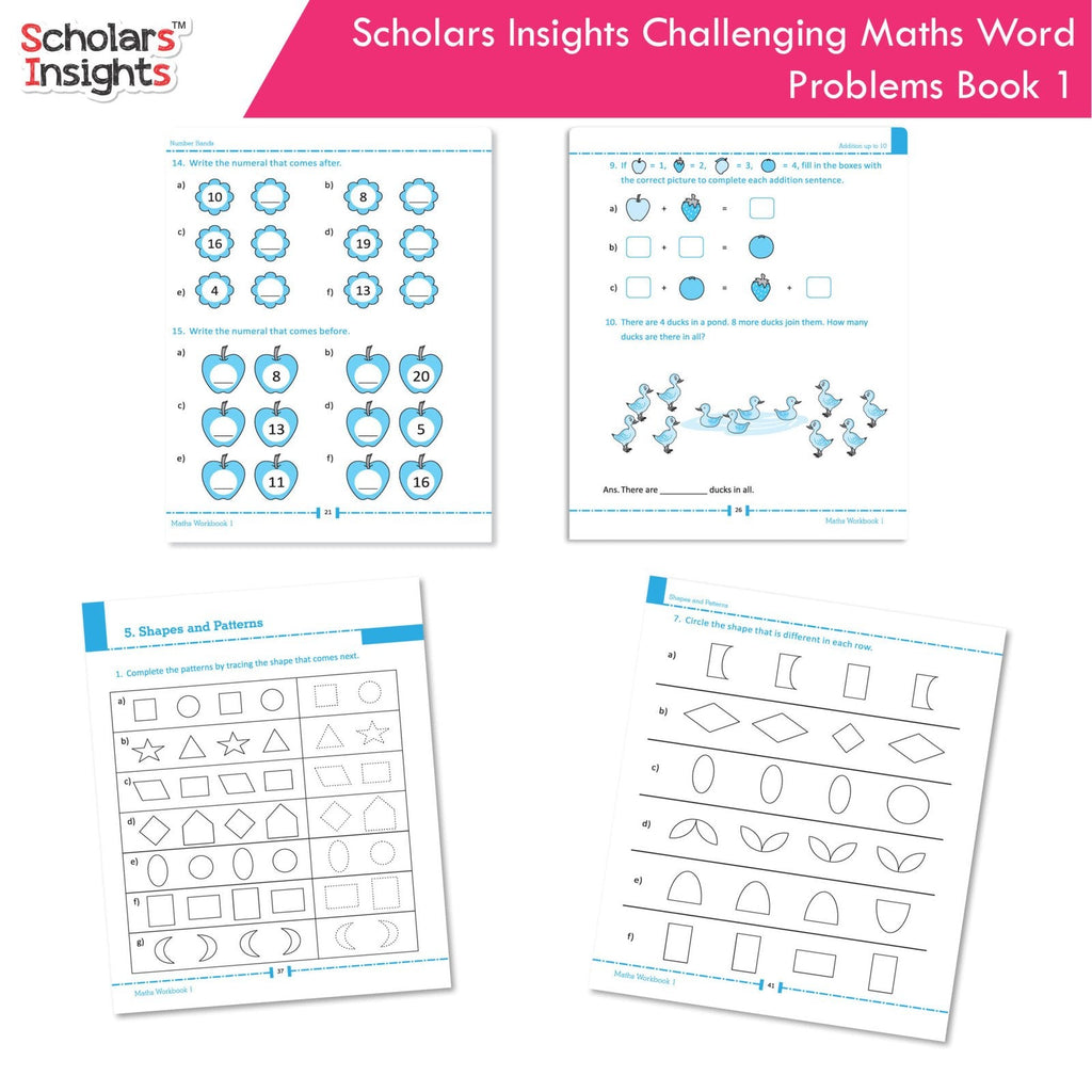 Scholars Insight Combo Set of Mathematics Workbooks For Grade 1| Set of 3| Problem Solving Book for Kids | Grocsy