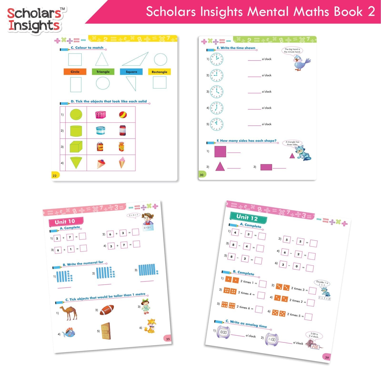 Scholars Insight Combo Set of Mathematics Workbooks For Grade 2| Set of 3| Problem Solving Book for Kids | Grocsy