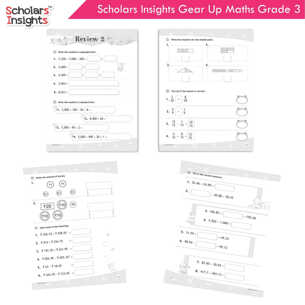 Scholars Insight Combo Set of Mathematics Workbooks For Grade 3| Set of 3| Problem Solving Book for Kids | Grocsy