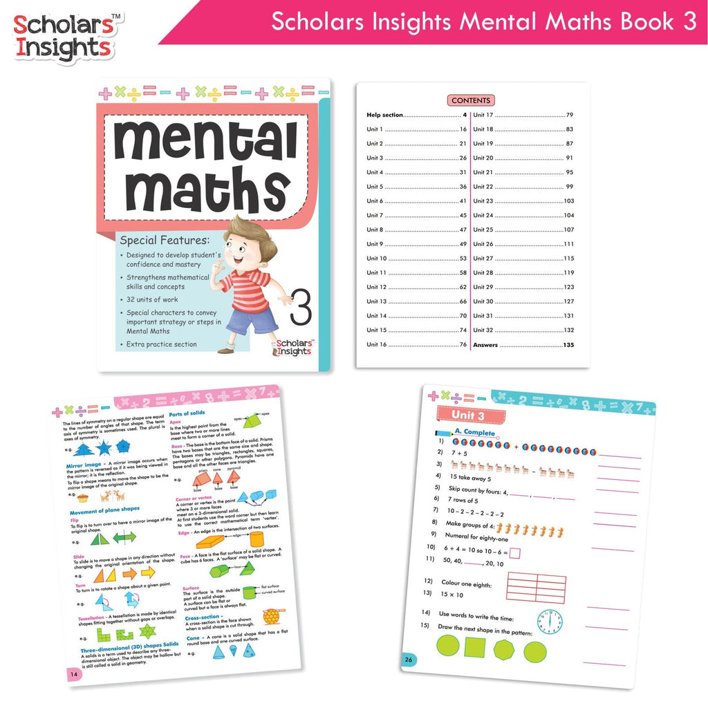 Scholars Insight Combo Set of Mathematics Workbooks For Grade 3| Set of 3| Problem Solving Book for Kids | Grocsy
