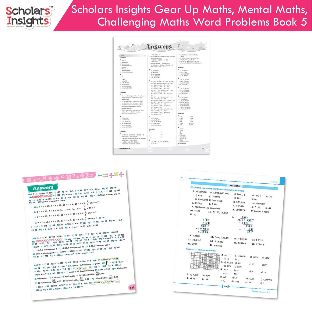 Scholars Insight Combo Set of Mathematics Workbooks For Grade 5| Set of 3| Problem Solving Book for Kids | Grocsy