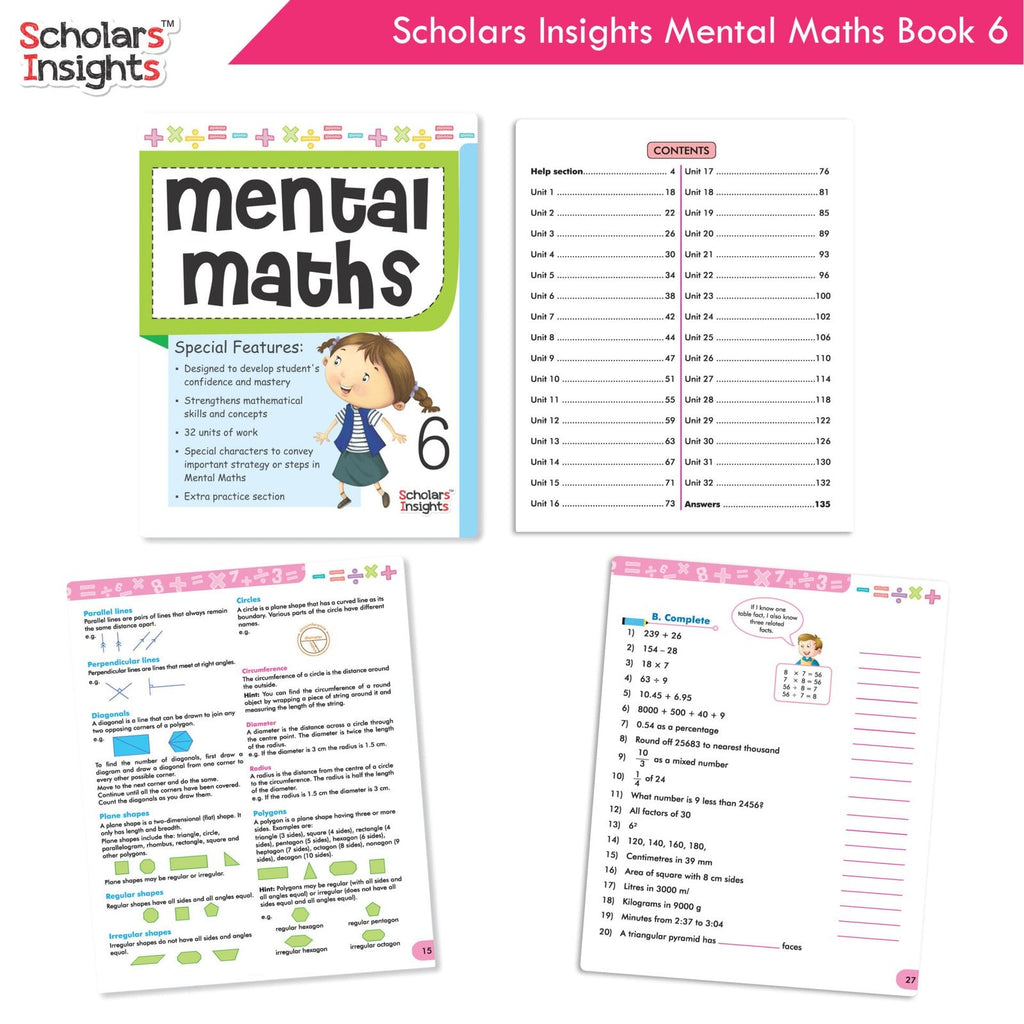 Scholars Insight Combo Set of Mathematics Workbooks For Grade 6| Set of 3| Problem Solving Book for Kids | Grocsy