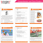 Scholars Insights Comprehension and Cloze Grade 4|English Vocabulary, Grammar Skill Book 4| Ages 9-10 Years | Grocsy