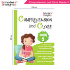 Scholars Insights Comprehension and Cloze Grade 5|English Vocabulary, Grammar Skill Book 5| Ages 10-11 Years | Grocsy
