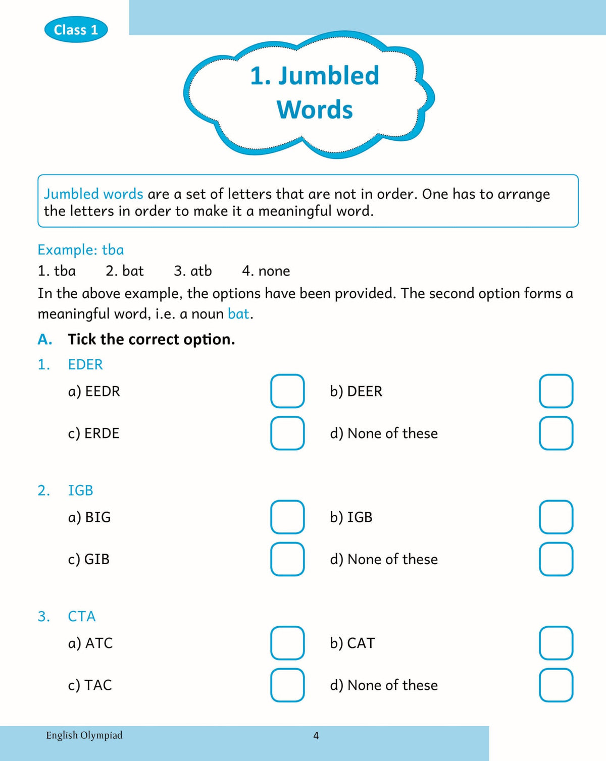 Scholars Insights English Olympiad Grade 1 | Grocsy