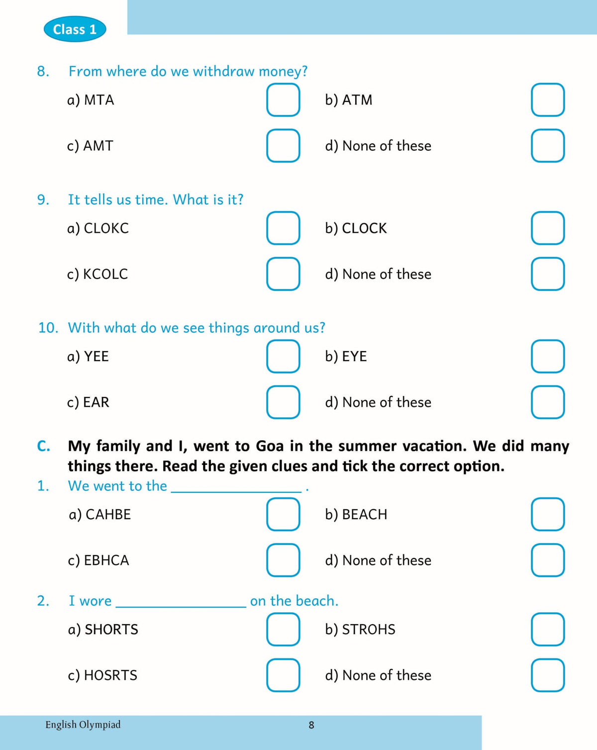 Scholars Insights English Olympiad Grade 1 | Grocsy