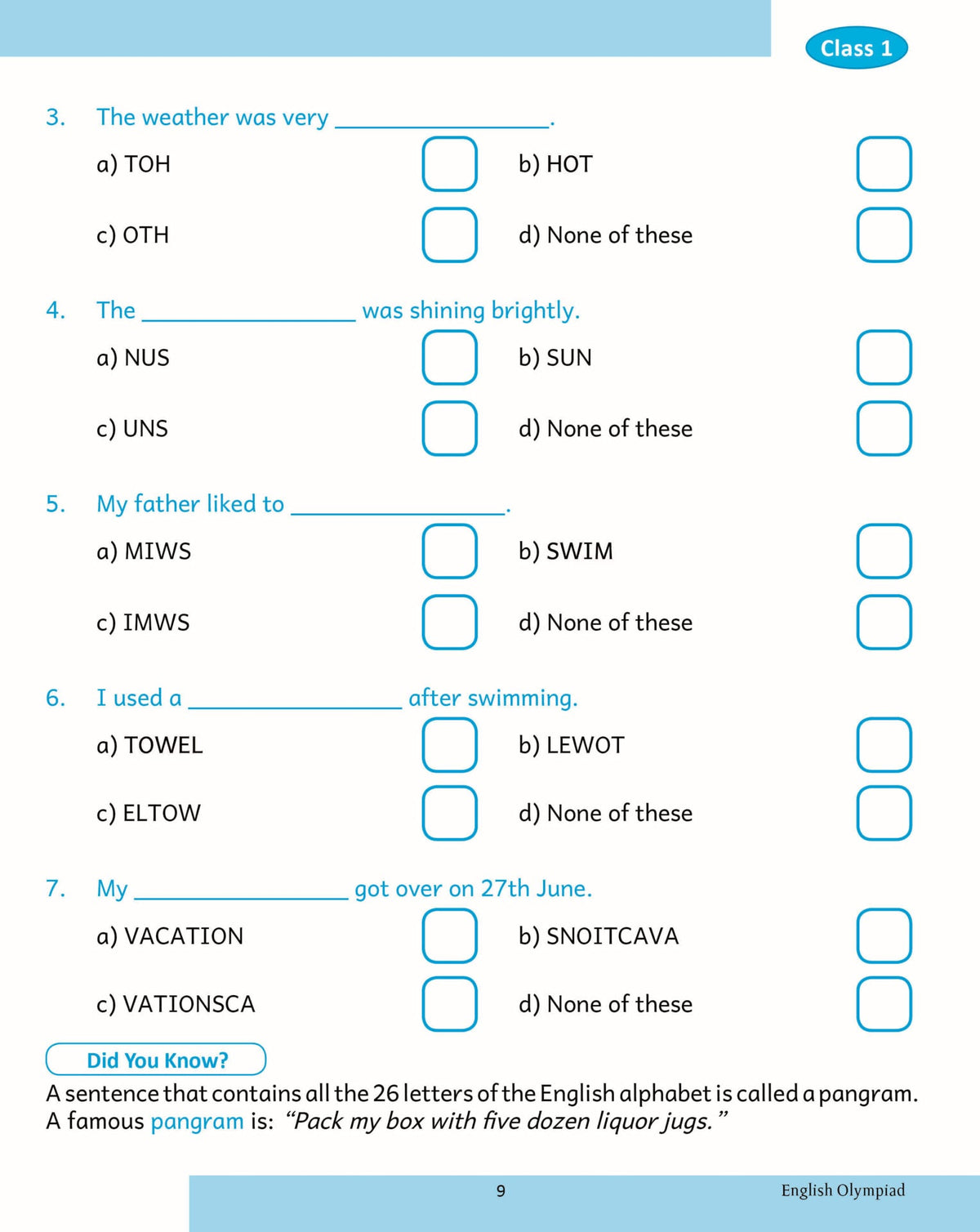 Scholars Insights English Olympiad Grade 1 | Grocsy