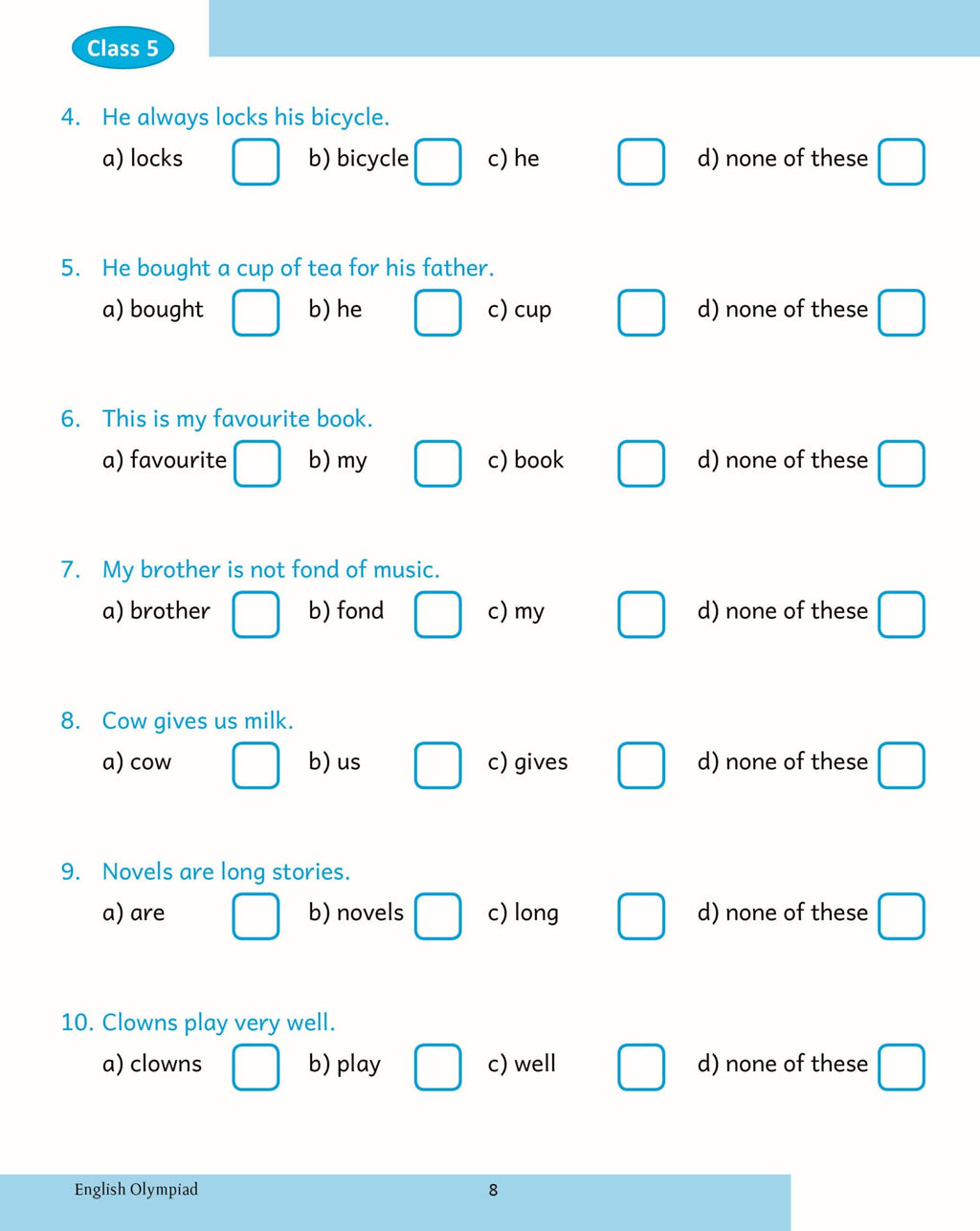 Scholars Insights English Olympiad Grade 5 | Grocsy