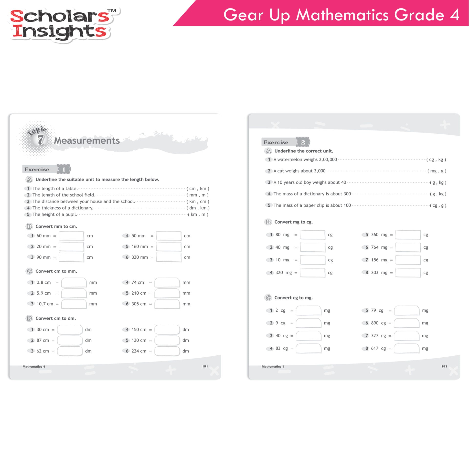Scholars Insights Gear Up Maths Grade 4 | Grocsy