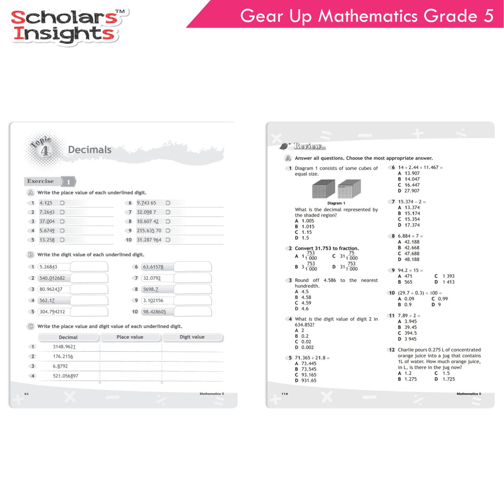 Scholars Insights Gear Up Maths Grade 5 | Grocsy