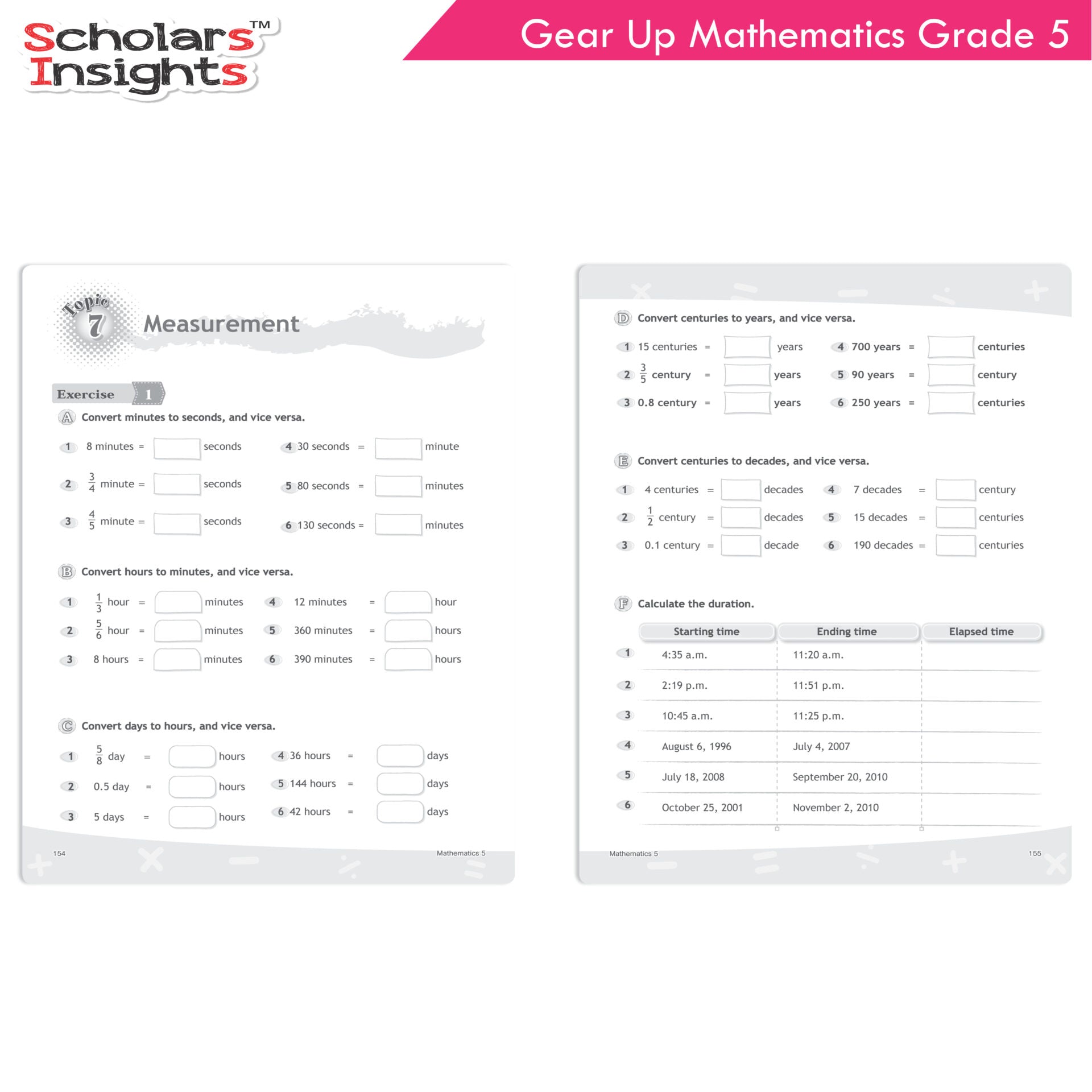 Scholars Insights Gear Up Maths Grade 5 | Grocsy