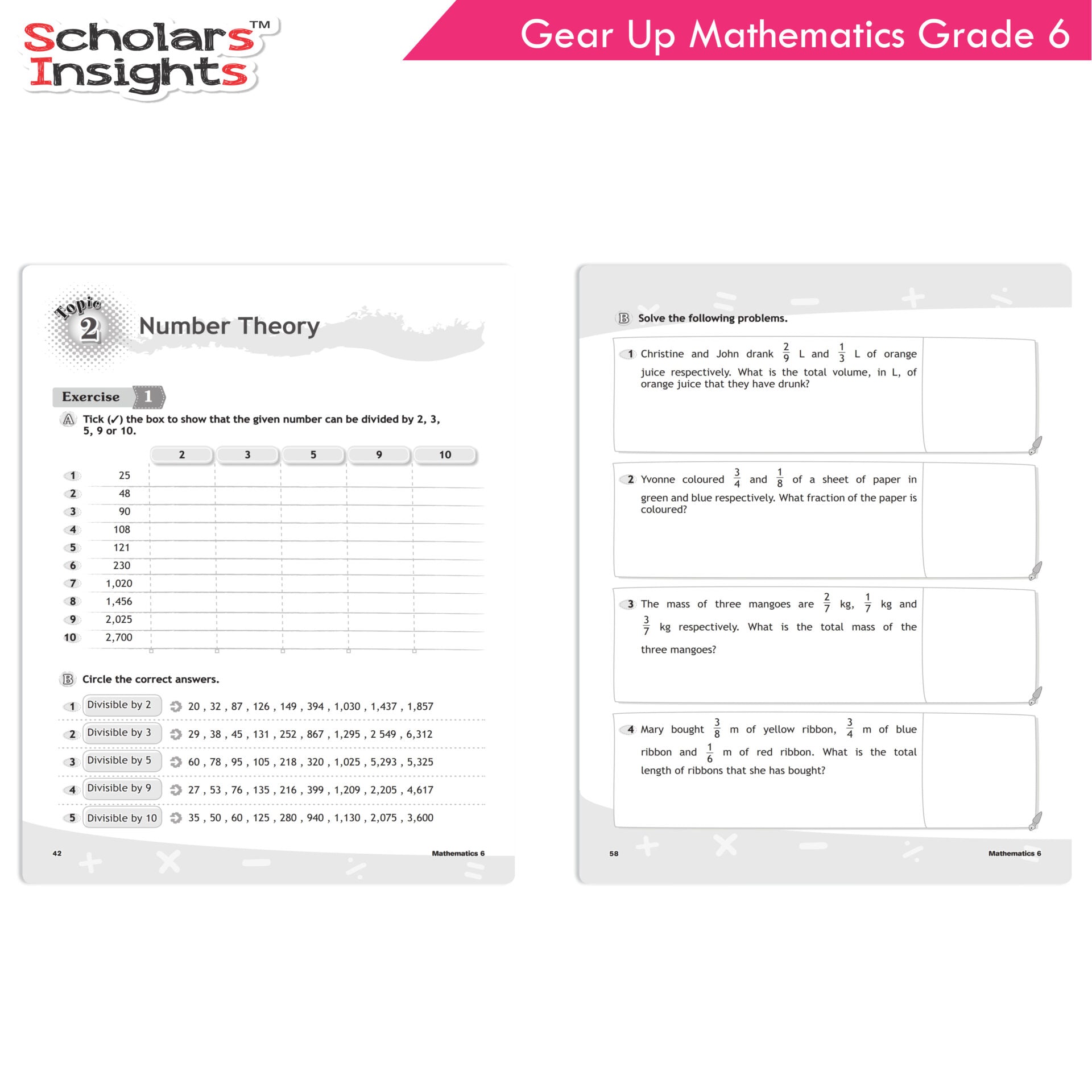 Scholars Insights Gear Up Maths Grade 6 | Grocsy