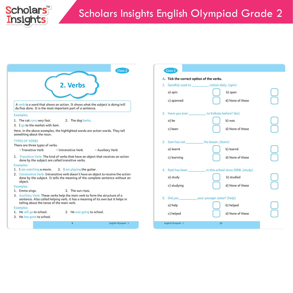 Scholars Insights Olympiad English, Maths and Science Workbooks Set Grade 2| Set of 3| Ages 7 - 9 Year | Grocsy