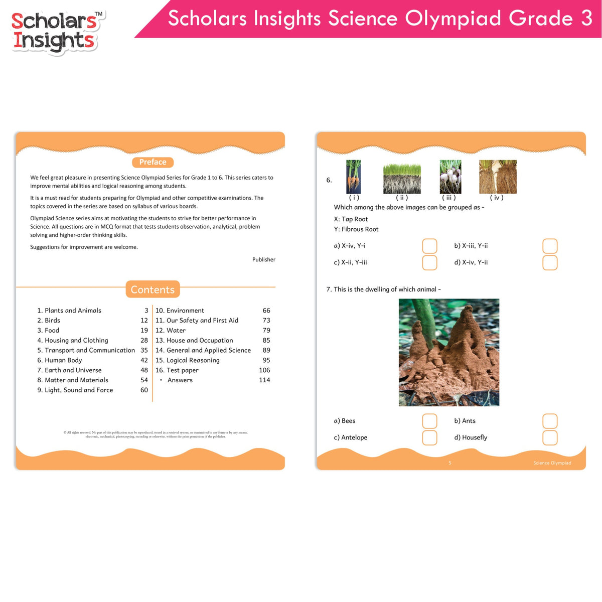 Scholars Insights Olympiad English, Maths and Science Workbooks Set Grade 3| Set of 3| Ages 8 - 10 Years | Grocsy