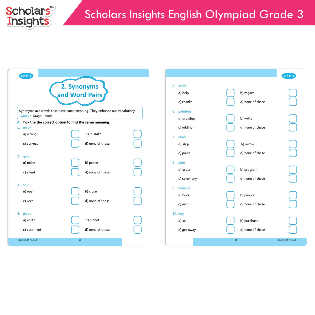 Scholars Insights Olympiad English, Maths and Science Workbooks Set Grade 3| Set of 3| Ages 8 - 10 Years | Grocsy