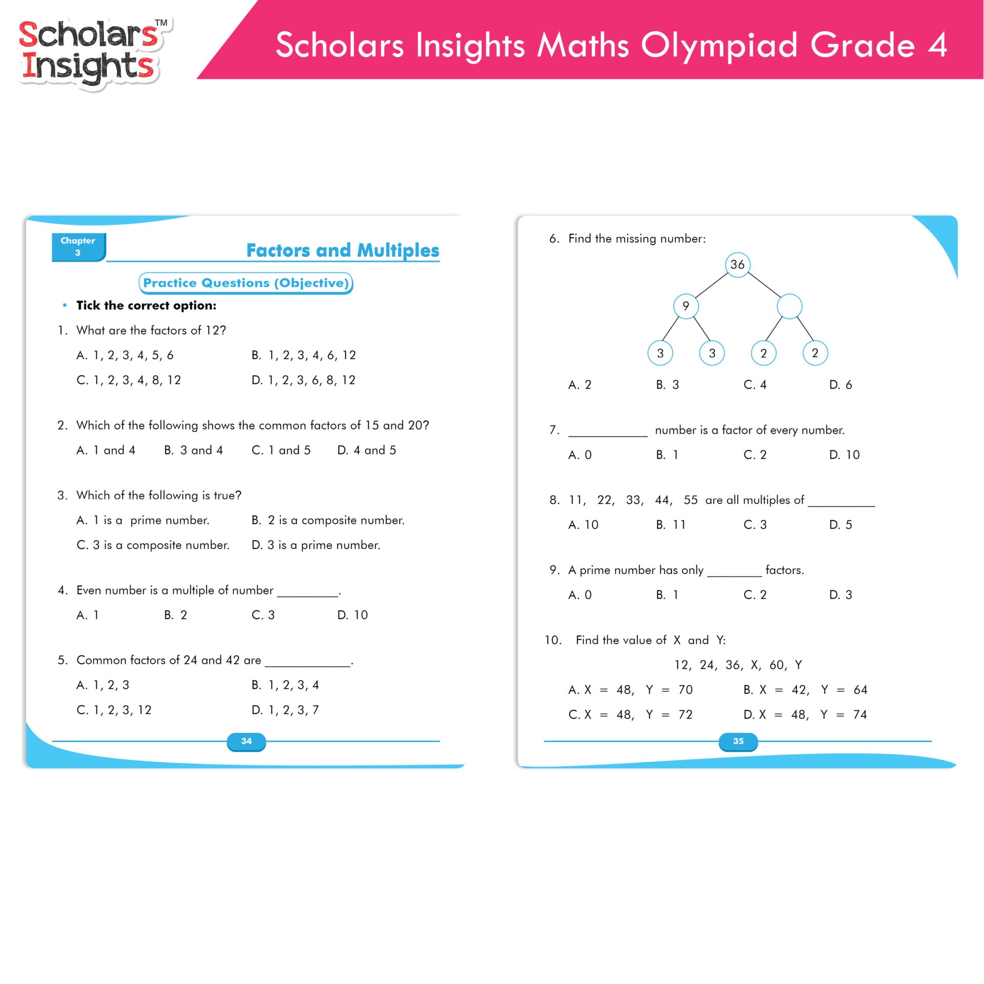 Scholars Insights Olympiad English, Maths and Science Workbooks Grade 4| Set of 3| Ages 9 - 11 Year | Grocsy