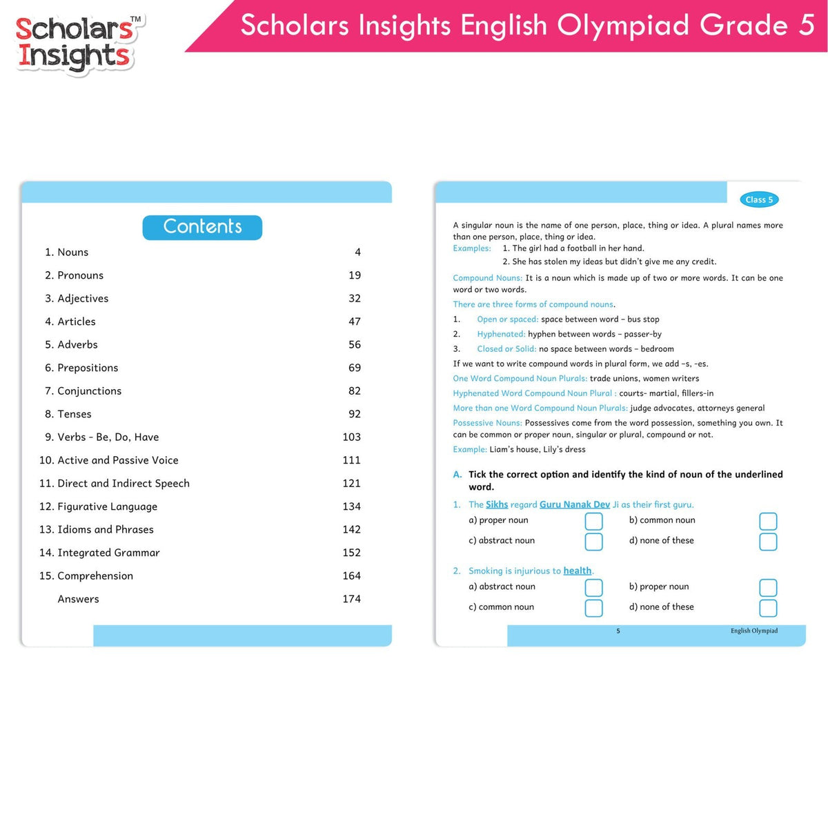 Scholars Insights Olympiad English, Maths and Science Workbooks Grade 5| Set of 3| Ages 10 - 12 Year | Grocsy
