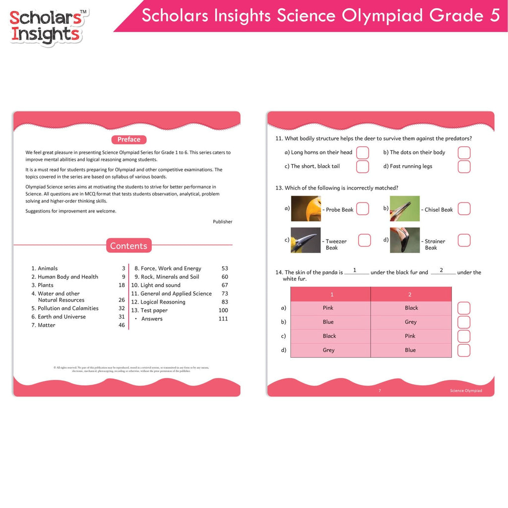 Scholars Insights Olympiad English, Maths and Science Workbooks Grade 5| Set of 3| Ages 10 - 12 Year | Grocsy