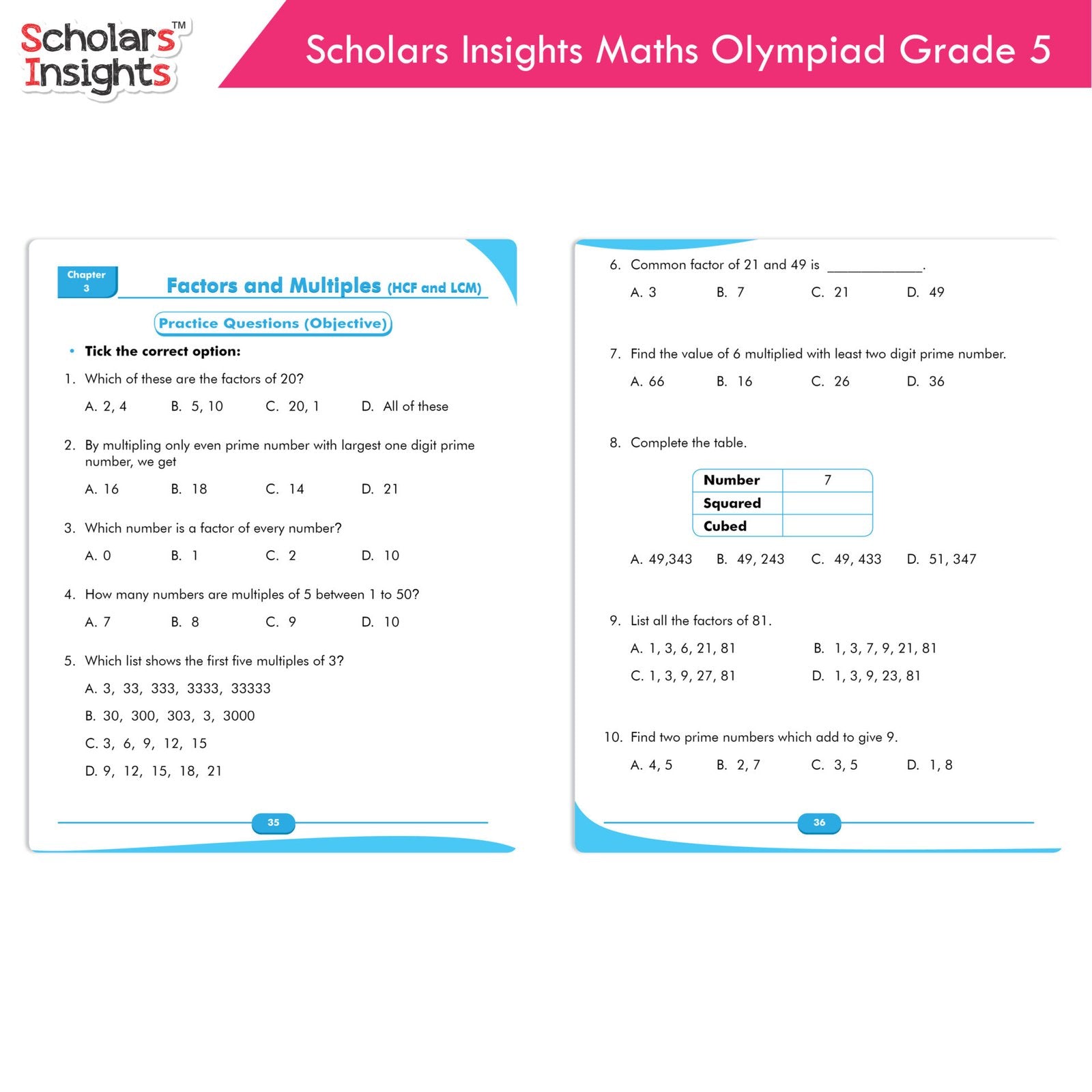 Scholars Insights Olympiad English, Maths and Science Workbooks Grade 5| Set of 3| Ages 10 - 12 Year | Grocsy